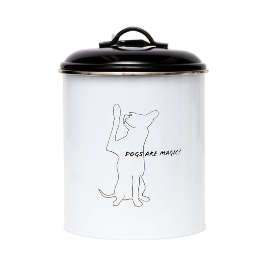 Black & White Pet Food & Treat Storage Canisters (Set of 3)