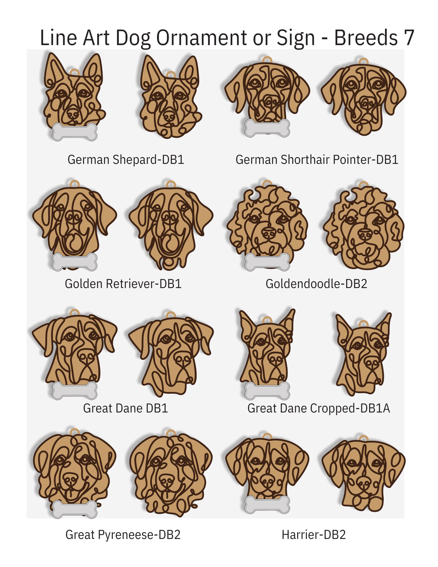 Wooden Dog & Cat Ornaments