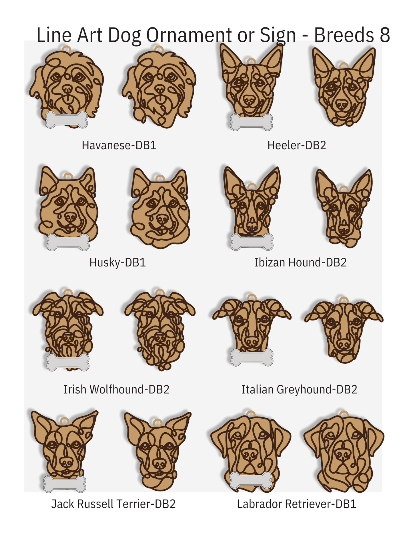 Wooden Dog & Cat Ornaments