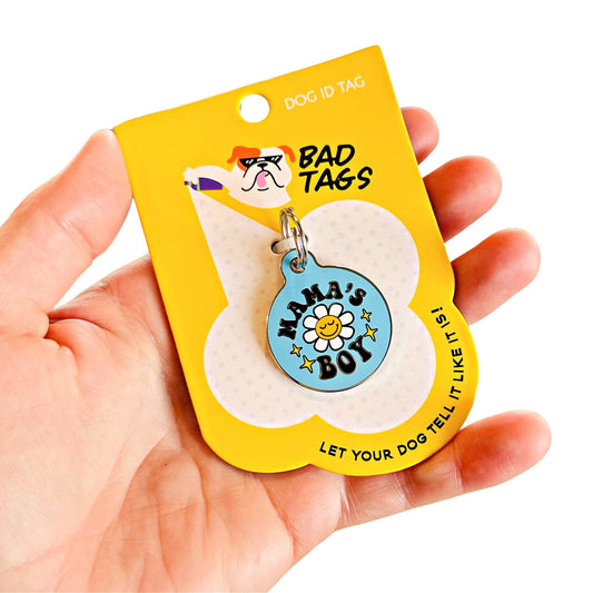 Enamel Dog ID Tag with Personalized QR Code - Mama's Boy