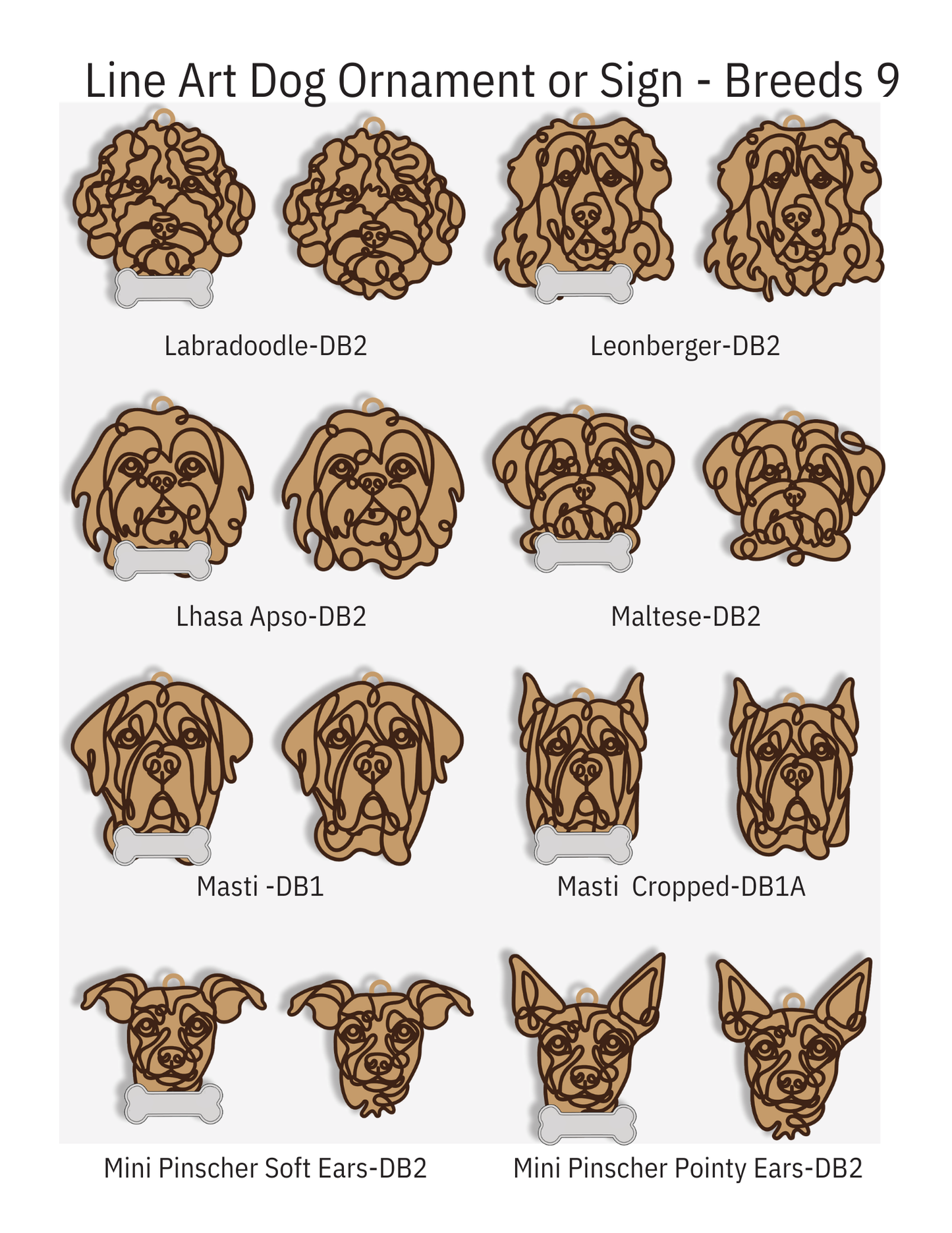 Wooden Dog & Cat Ornaments