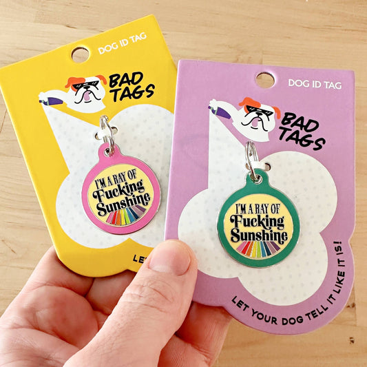 Funny Dog ID Tag with Personalized QR - Ray of Sunshine