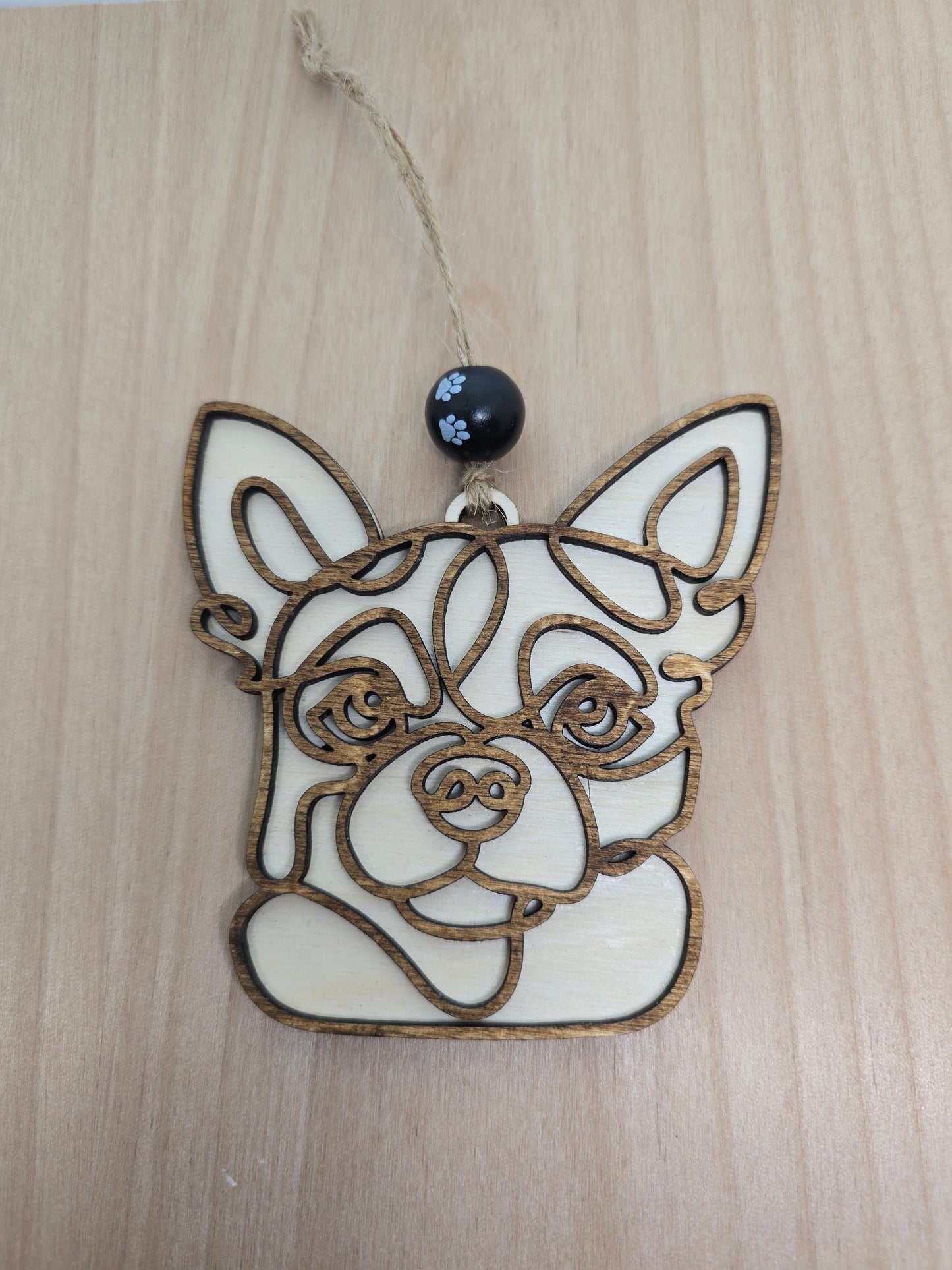 Wooden Dog & Cat Ornaments
