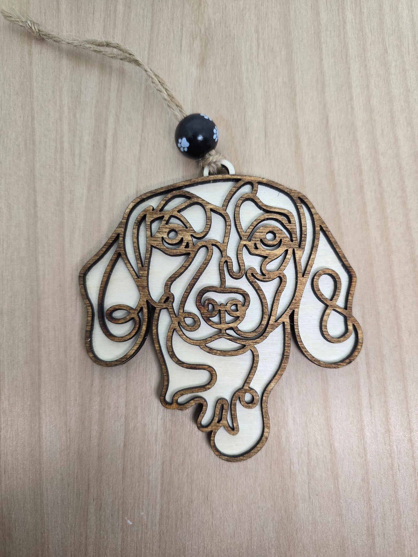 Wooden Dog & Cat Ornaments