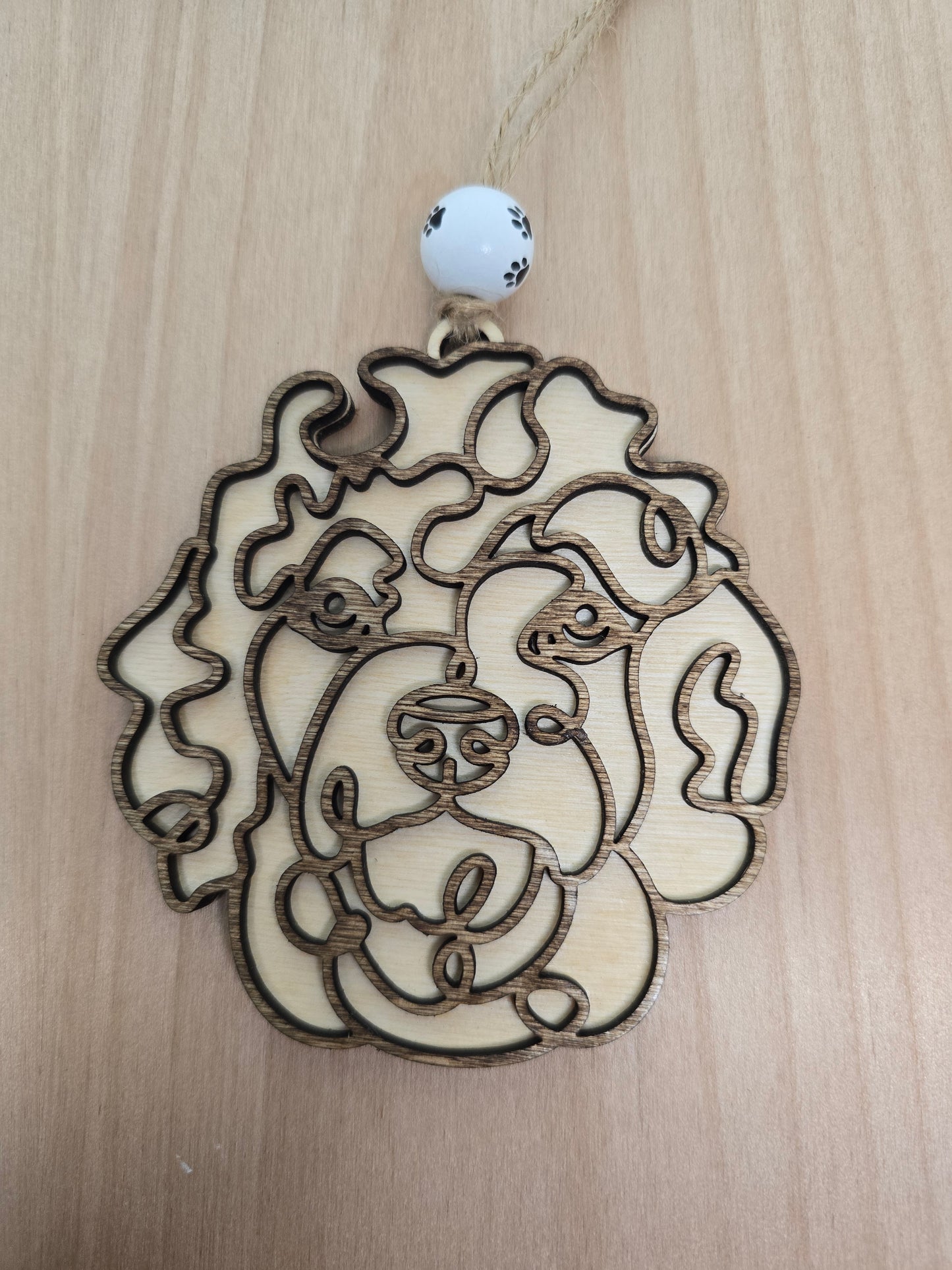 Wooden Dog & Cat Ornaments