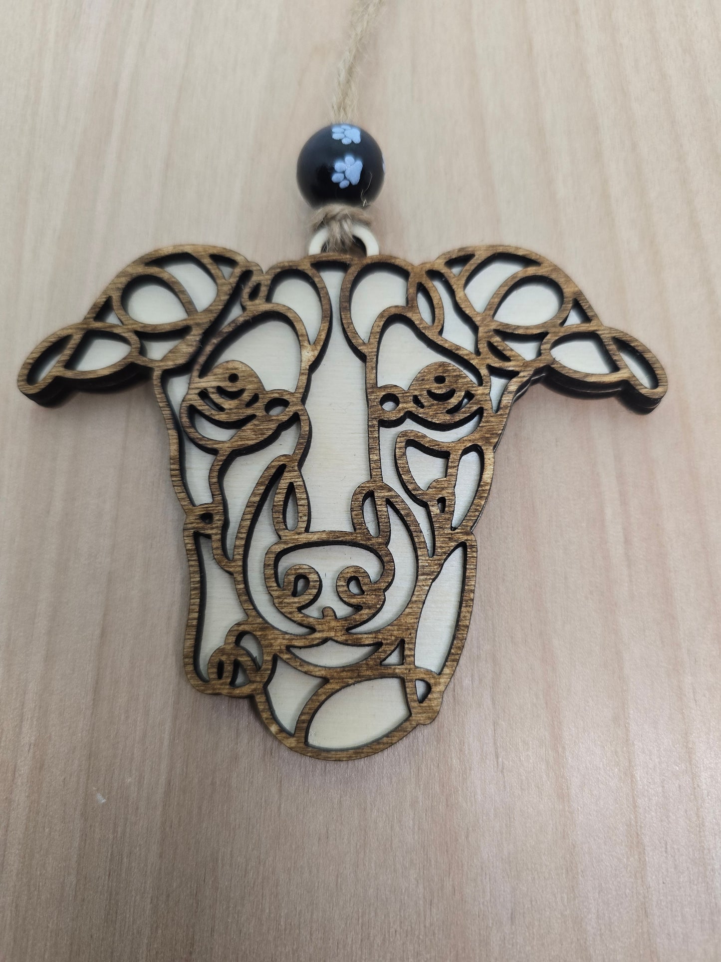 Wooden Dog & Cat Ornaments