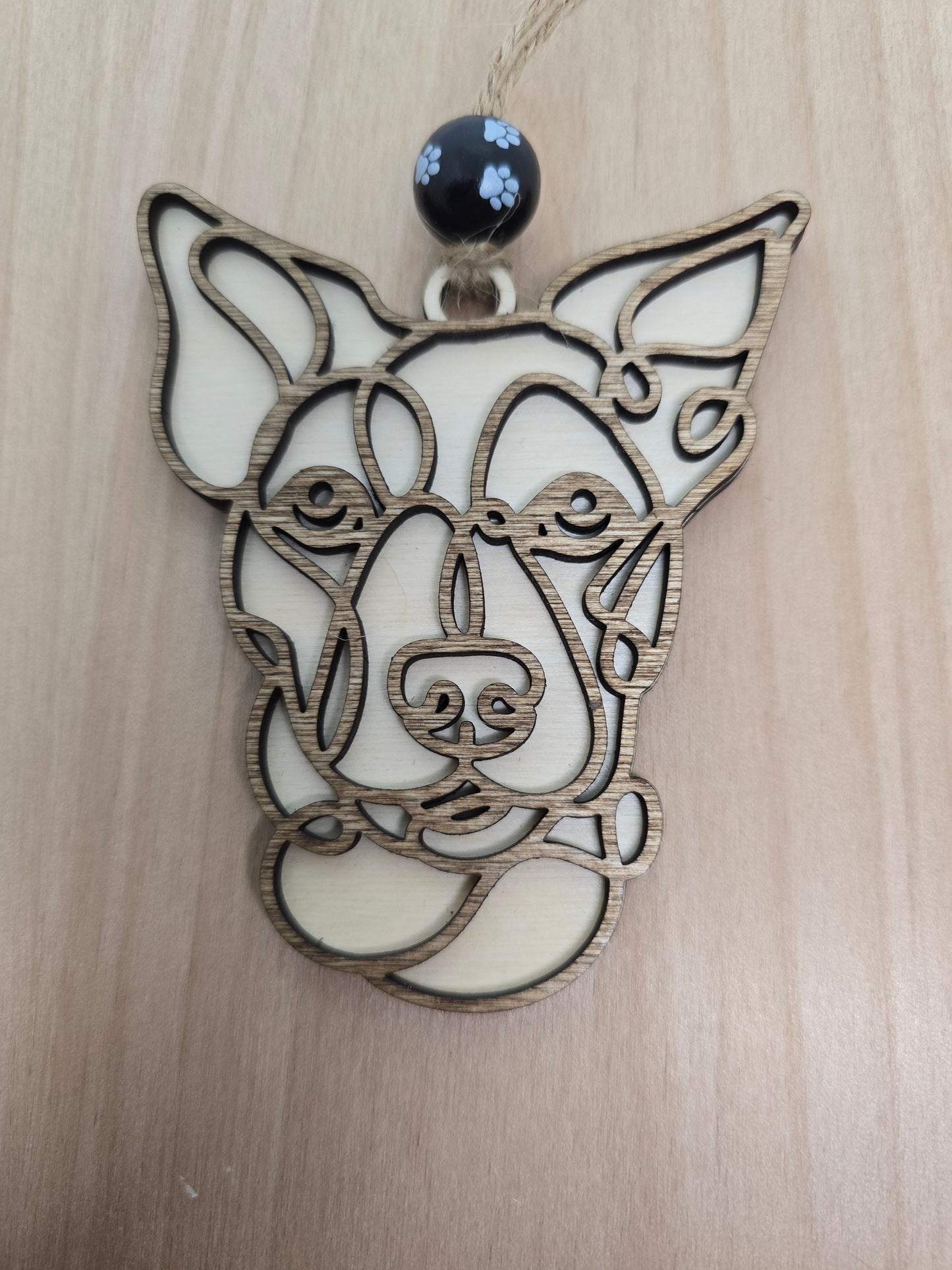 Wooden Dog & Cat Ornaments