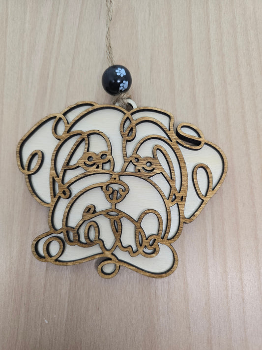 Wooden Dog & Cat Ornaments