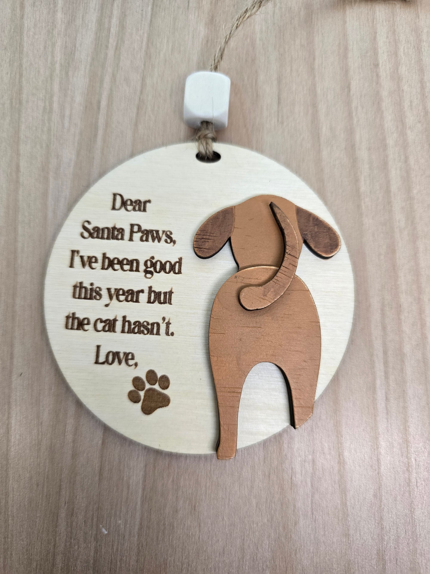 Wooden Dog & Cat Ornaments