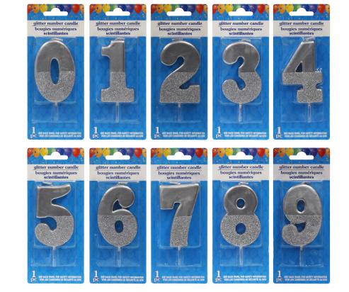 Glitter Number Candles
