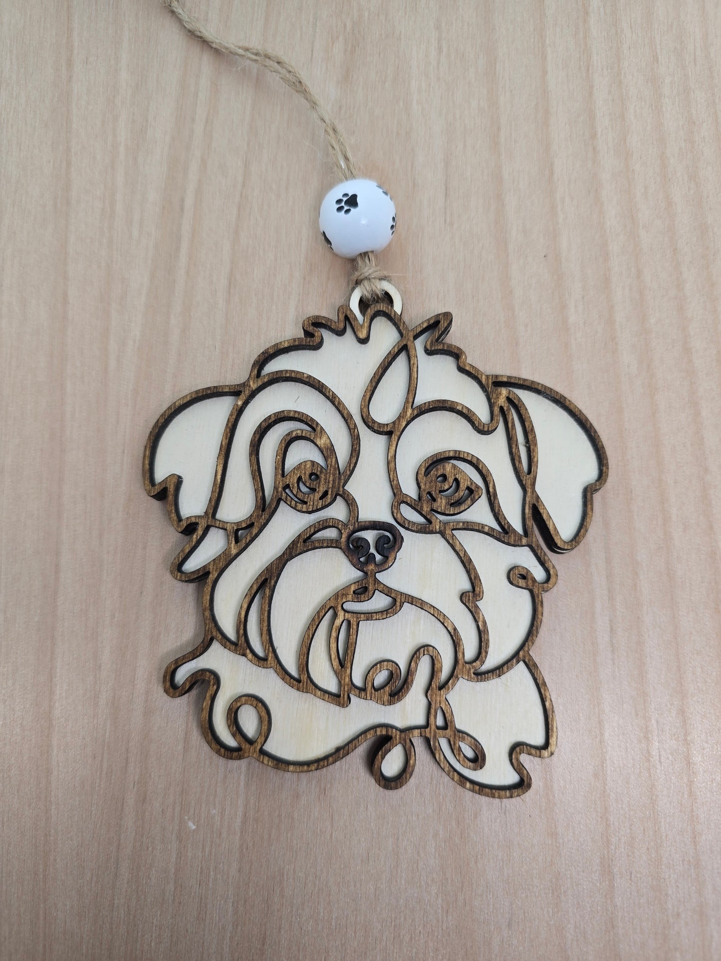 Wooden Dog & Cat Ornaments