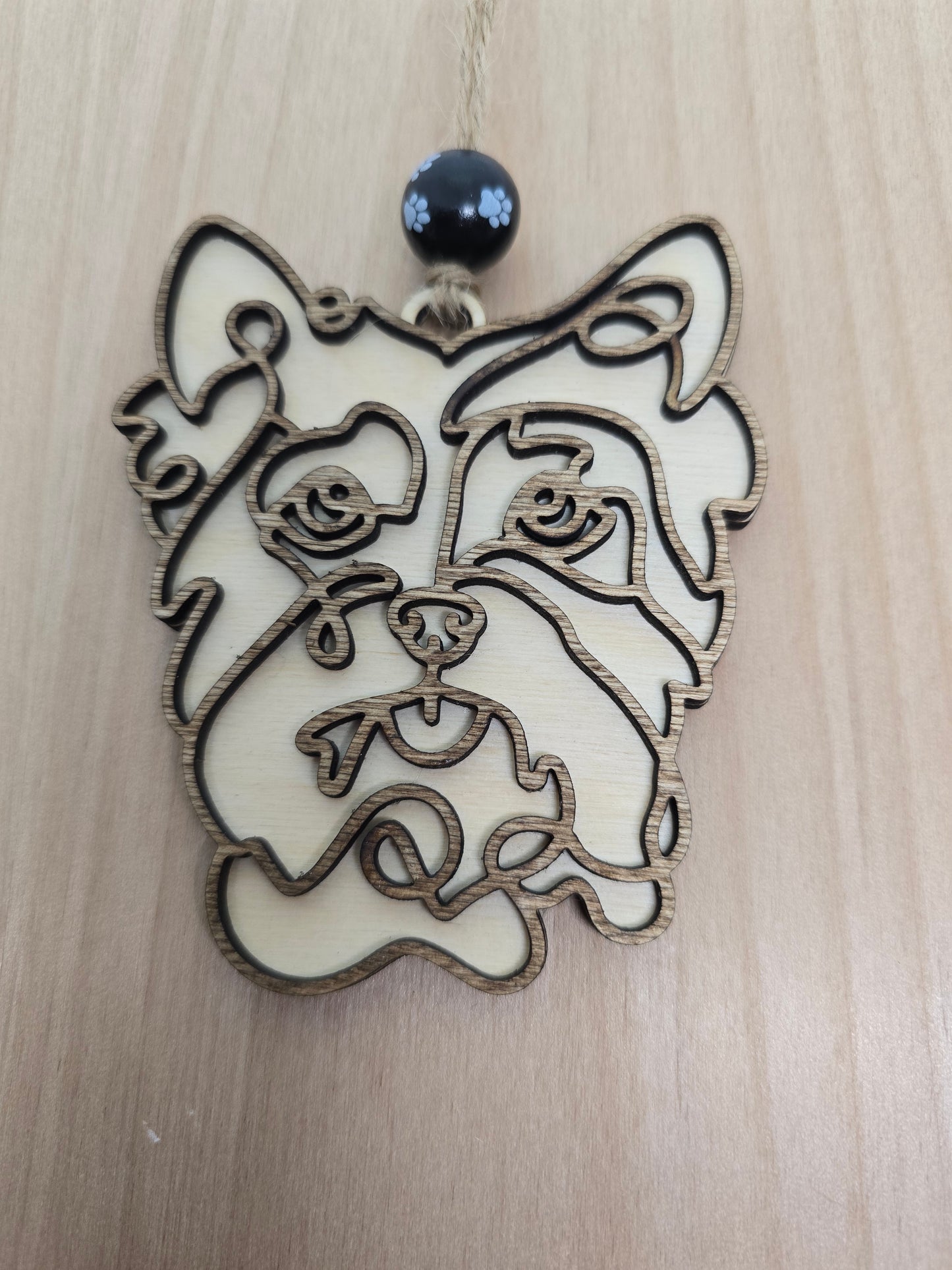 Wooden Dog & Cat Ornaments