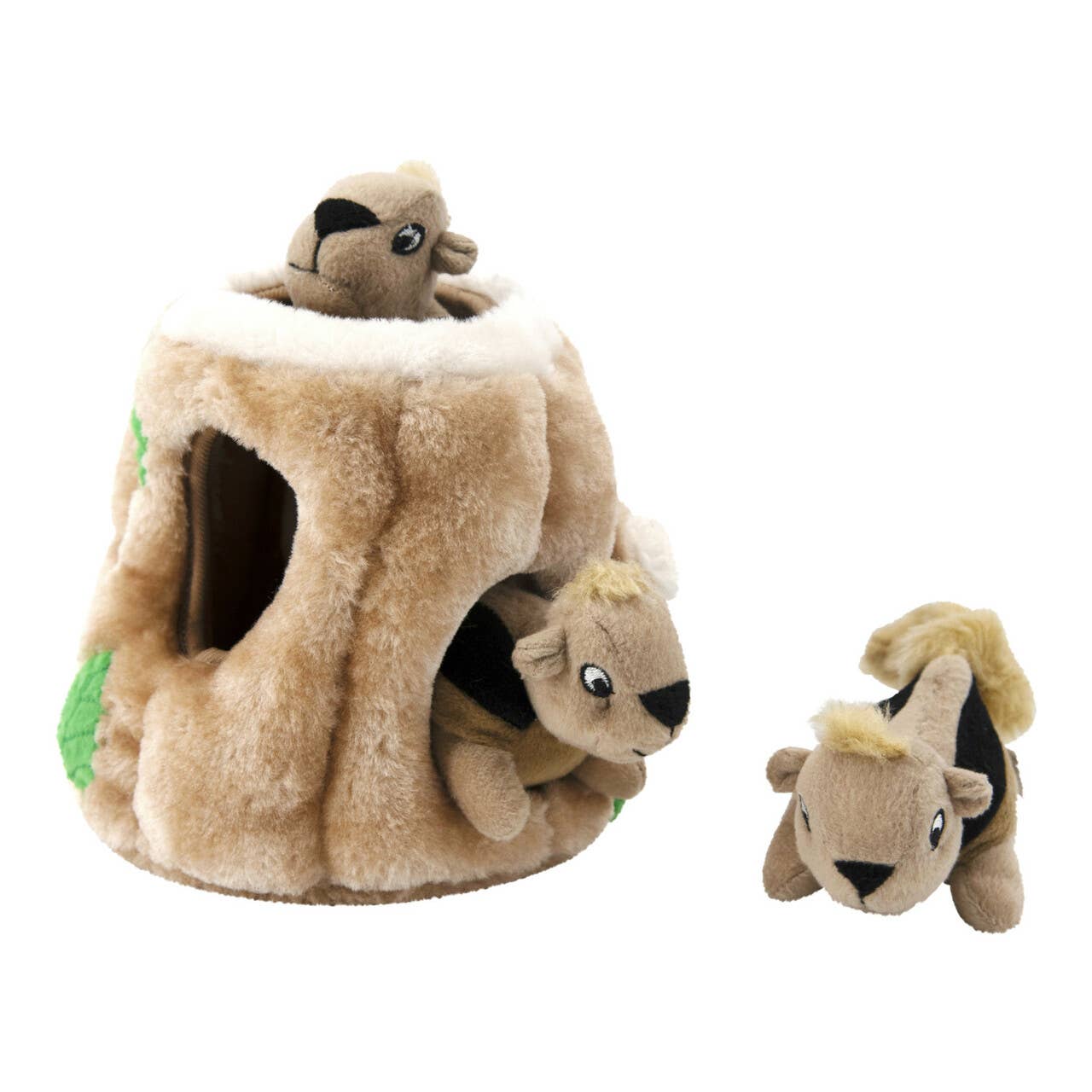 Outward Hound Hide A Squirrel Plush Dog Puzzle Toy Brown MED