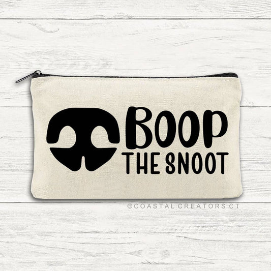 Dog Boop the Snoot Multi-Use Canvas Zipper Pouch Bag