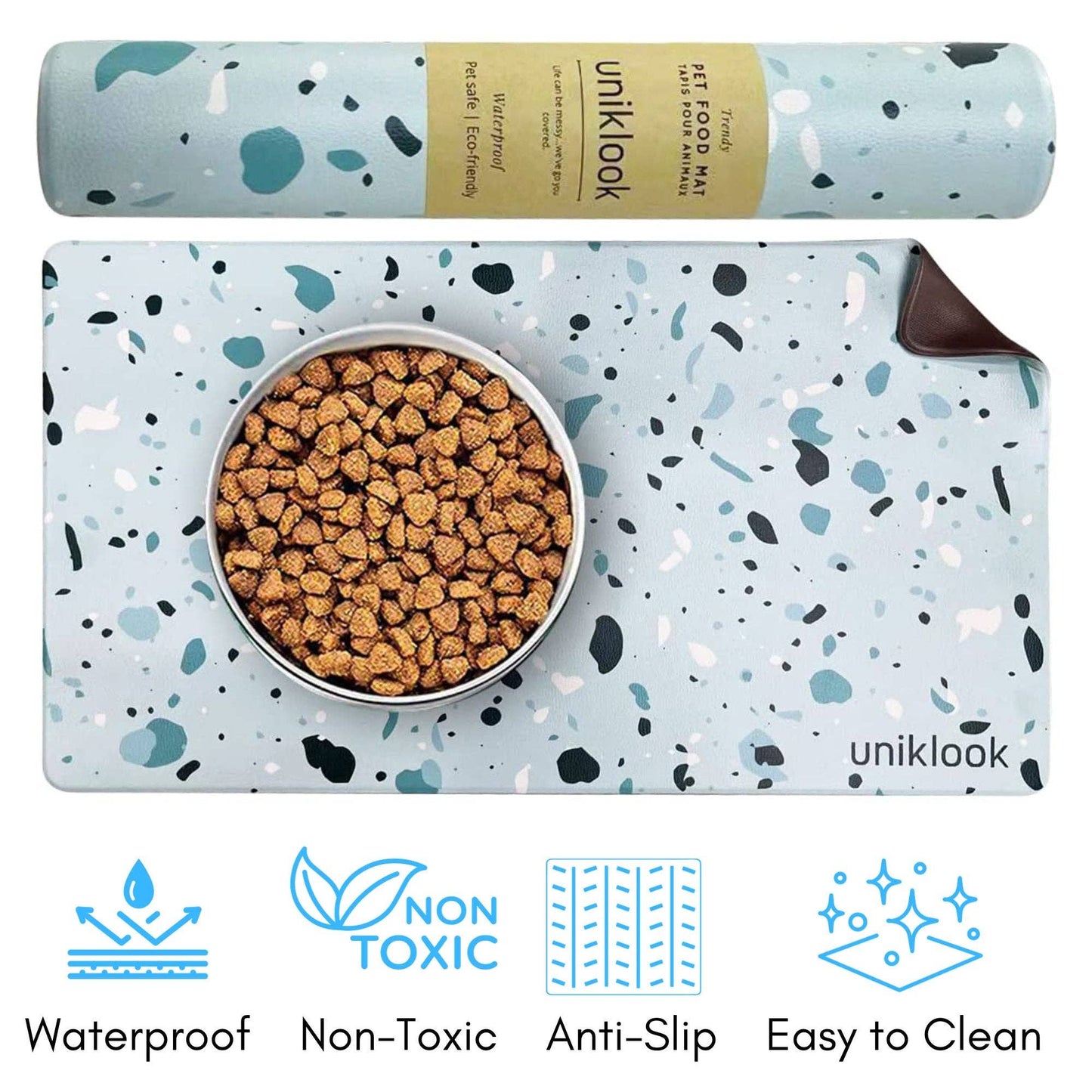 PET FOOD MAT | TERRAZZO BLUE