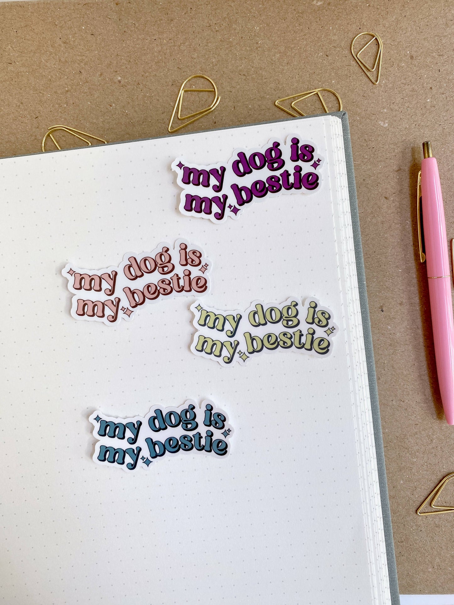 My Dog is My Bestie Retro Sticker