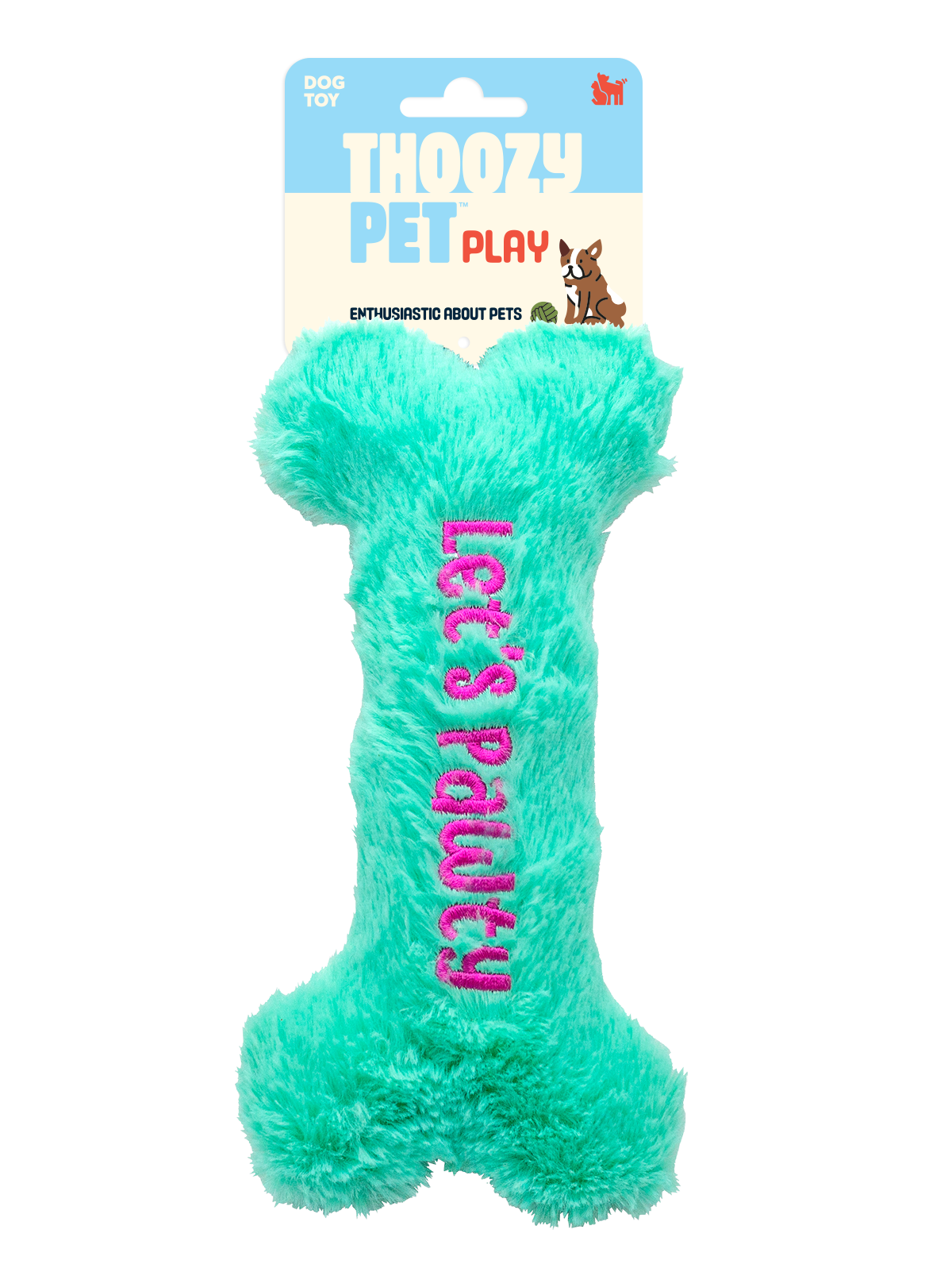 ThoozyPet Birthday Bone Small Plush Dog Toy 8"