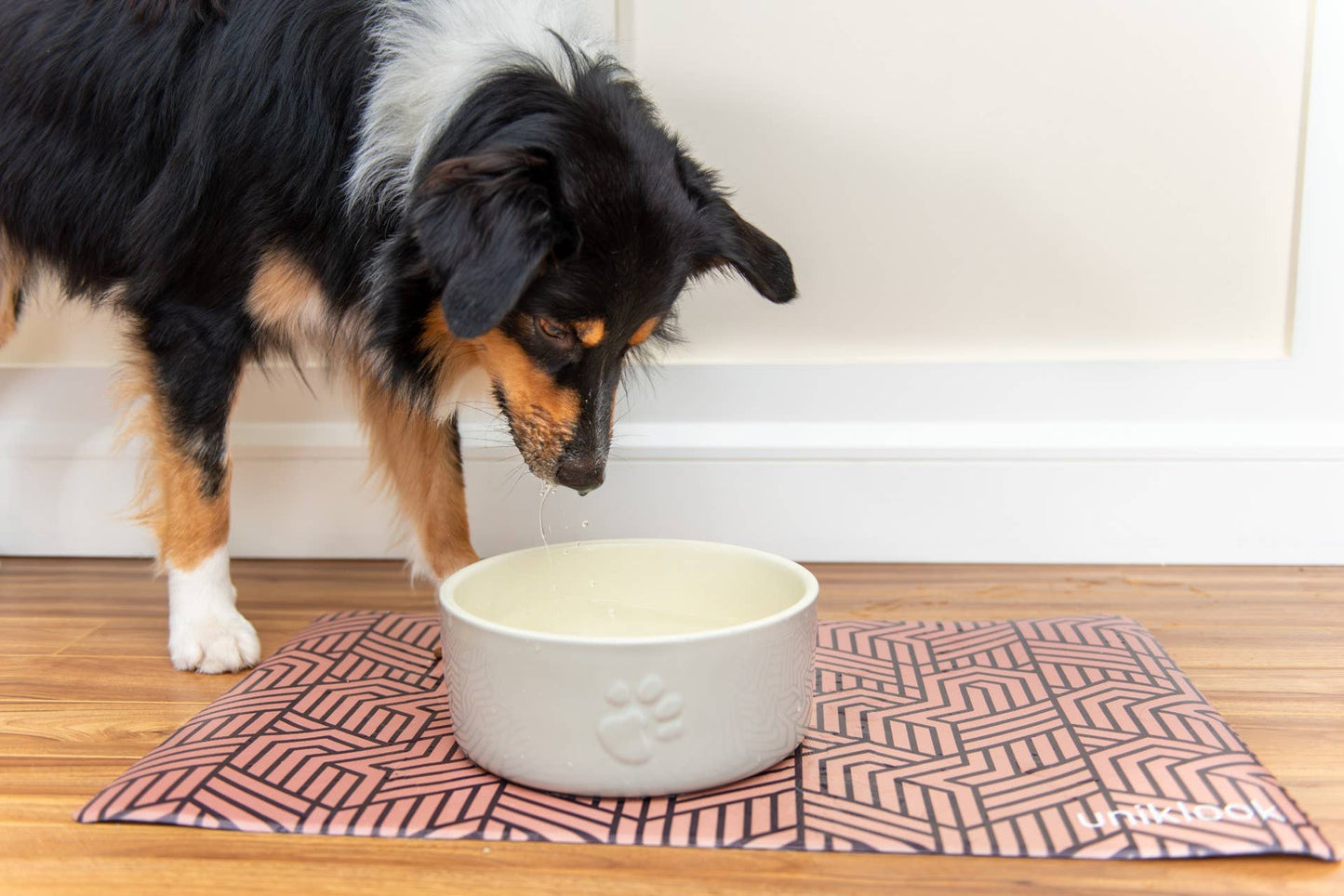 Dog food mat Pet placemat Vegan Leather 28"x16.5" Waterproof