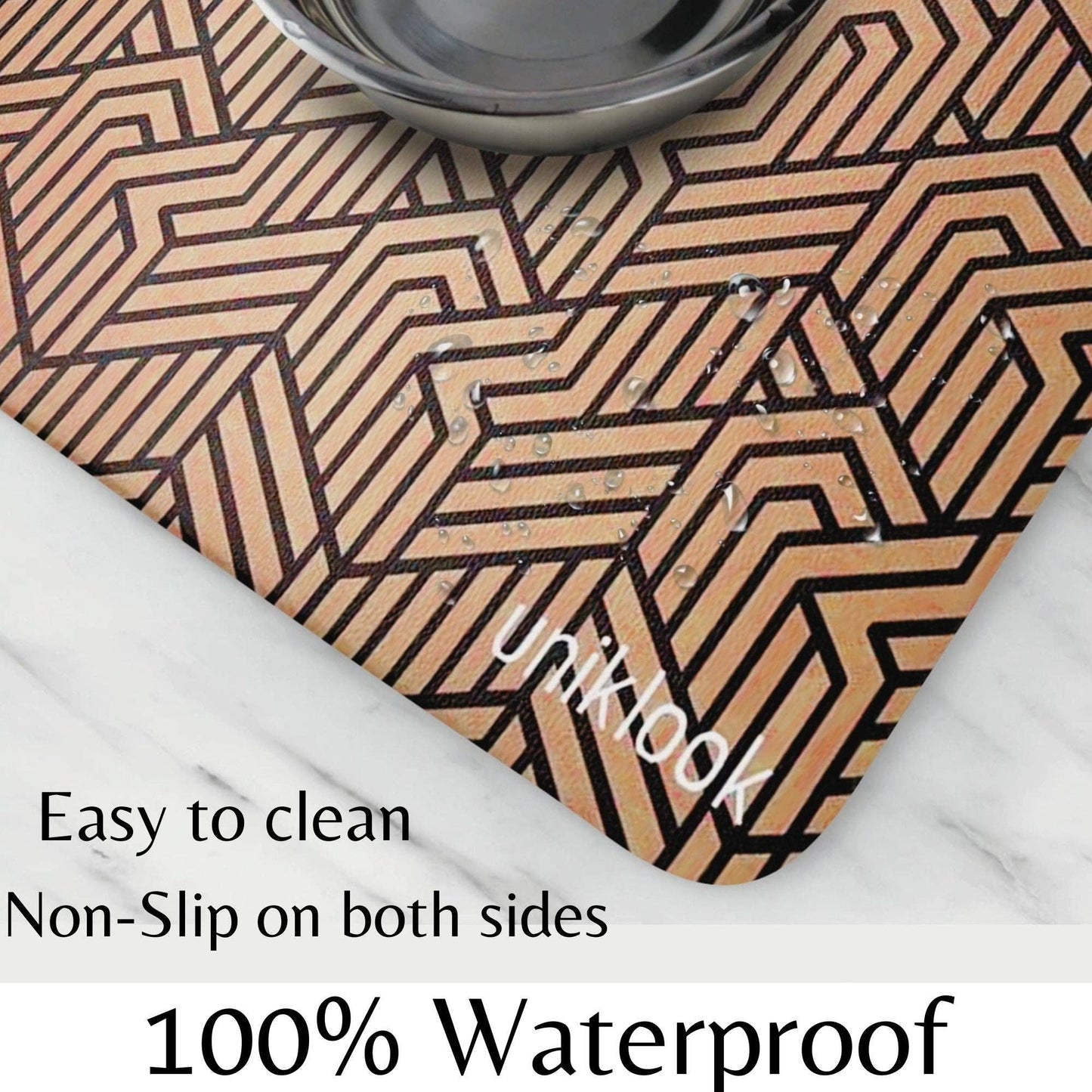 Dog food mat Pet placemat Vegan Leather 28"x16.5" Waterproof