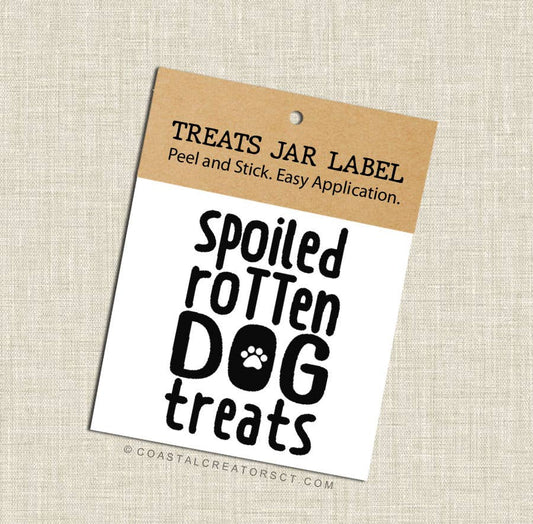 Spoiled Dog Treats Jar Label (Black, Packaged, Video)