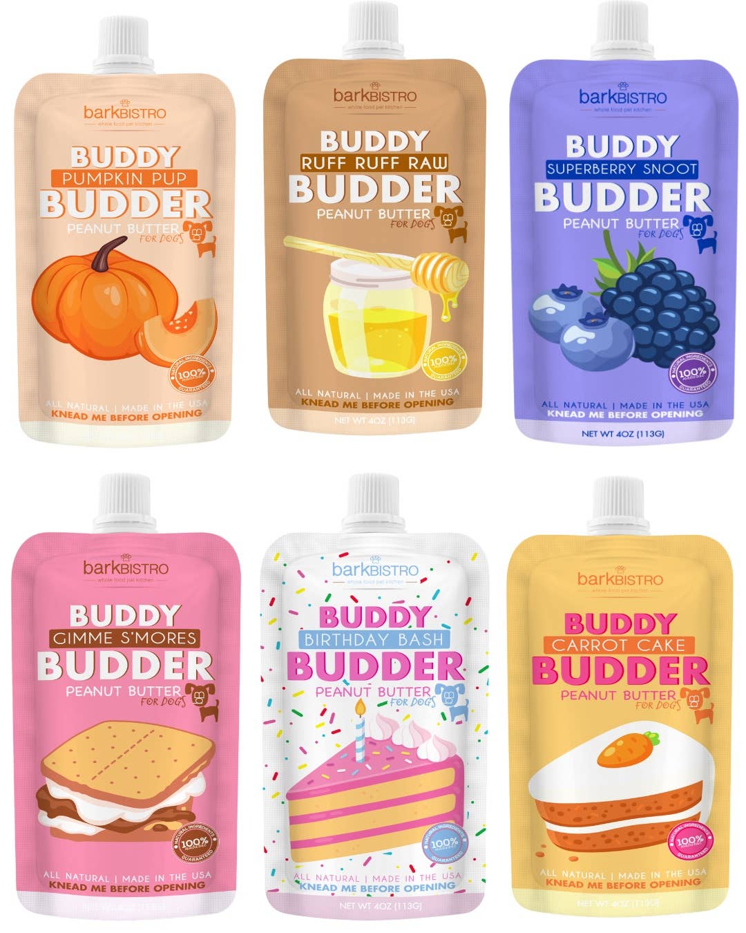 Buddy Budder 4 oz Peanut Butter for Dogs – Assorted Flavors