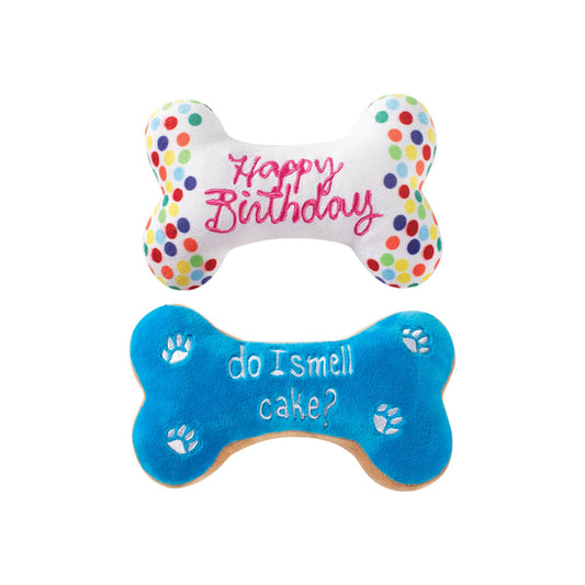 PetShop by Fringe Studio – Birthday Bone Cookies Plush Dog Toy (2-Pack)