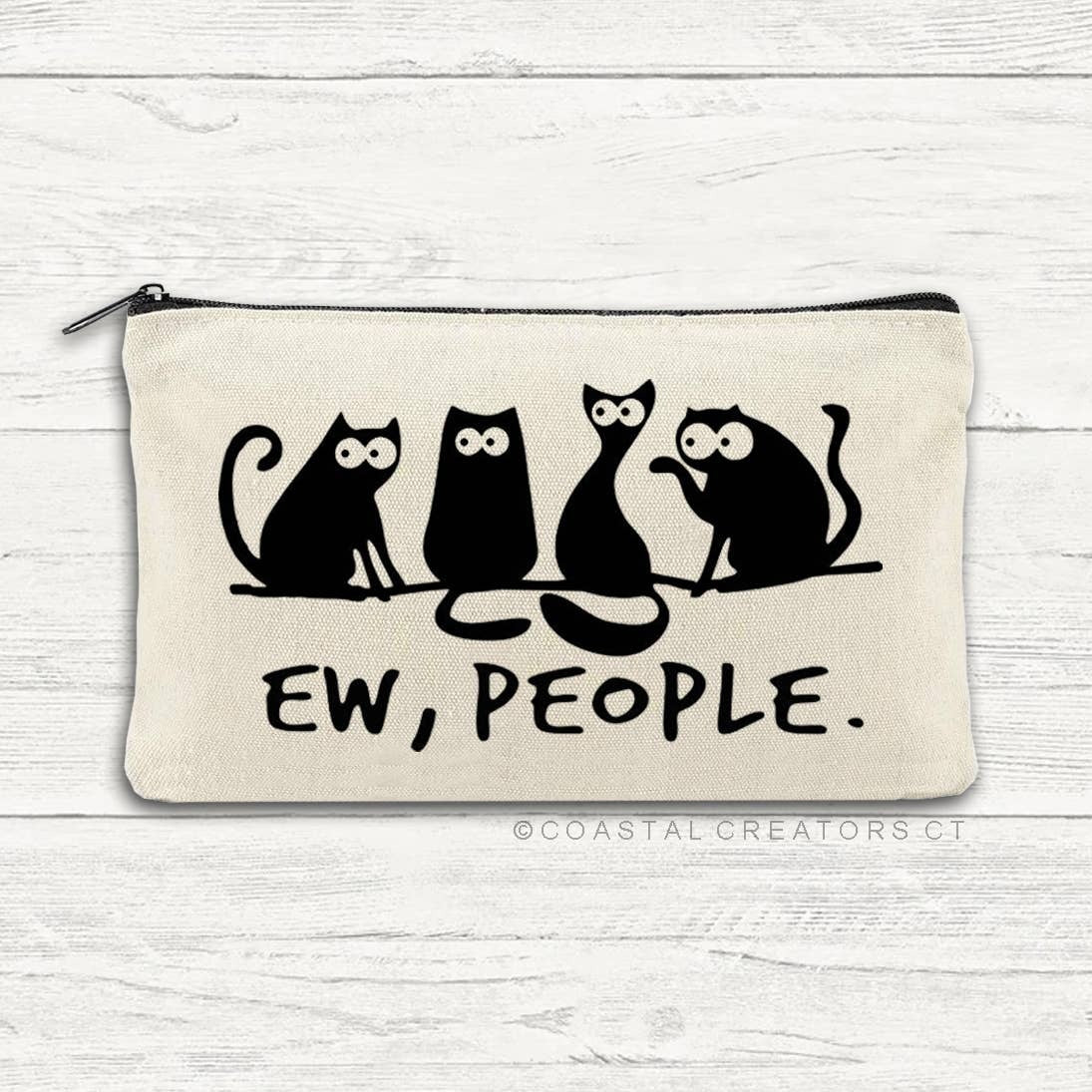 Cat Ew People Canvas Multi-Purpose Zipper Bag (Packaged)