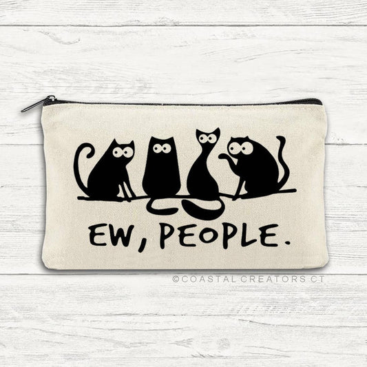 Cat Ew People Canvas Multi-Purpose Zipper Bag (Packaged)
