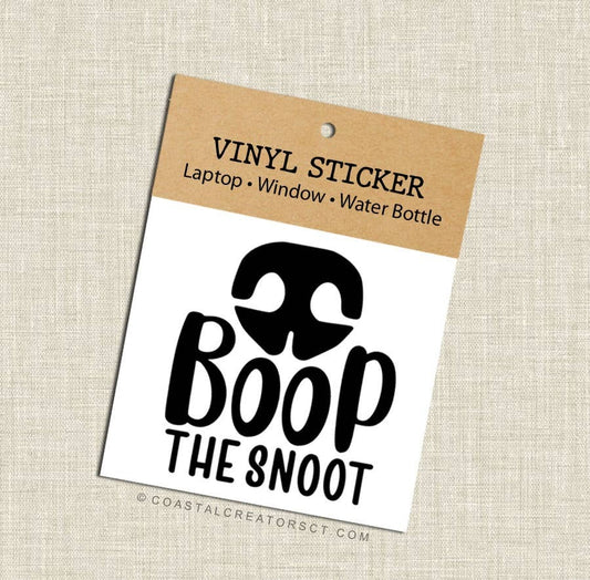 Boop the Snoot Black Vinyl Transfer Laptop Bottle Sticker