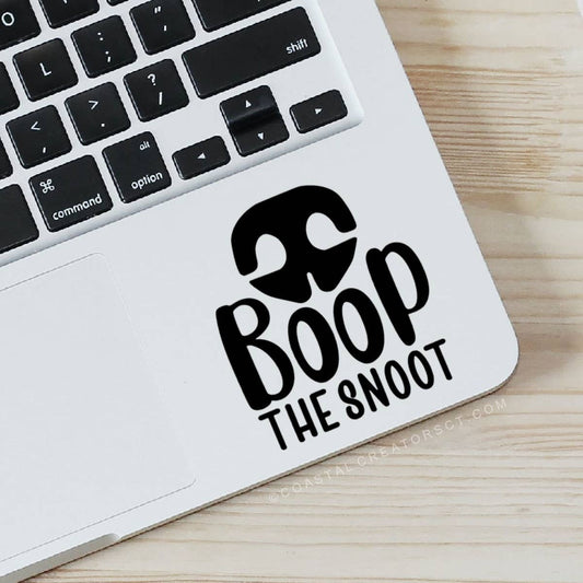 Boop the Snoot Black Vinyl Transfer Laptop Bottle Sticker