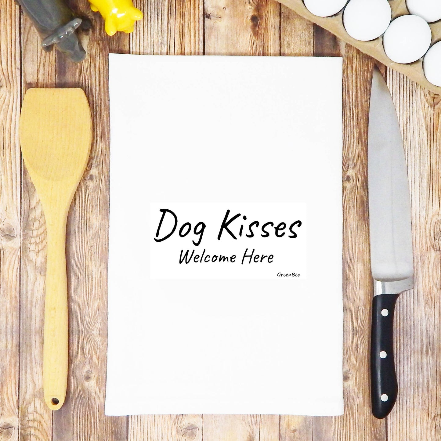 Dog Kisses Tea Towel