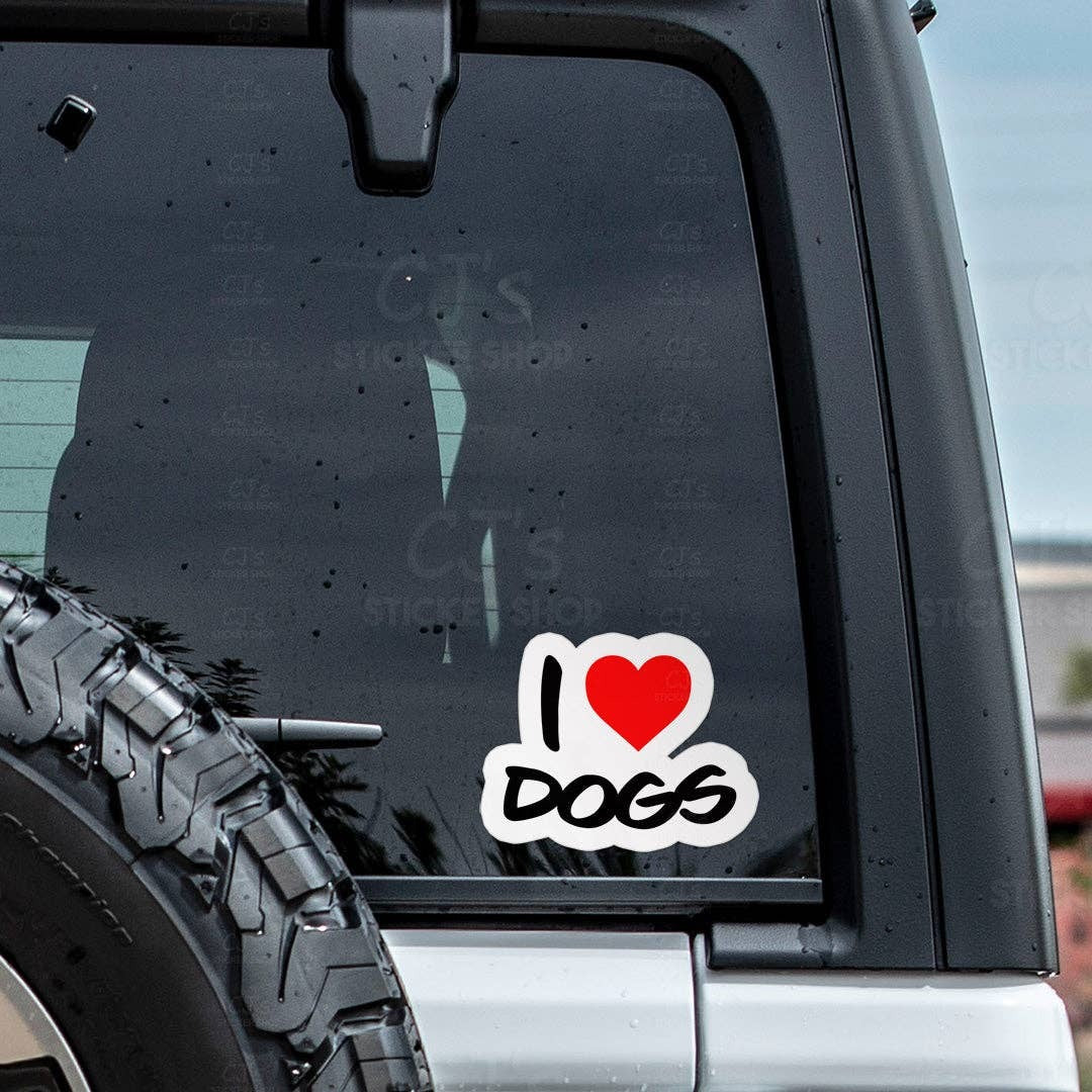 I Love Dogs Sticker Vinyl Decal 3"